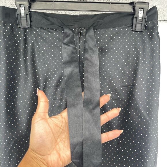 Banana Republic Women’s 100% Silk Black Polka Dot Tie Waist Skirt Size 4 - Picture 2 of 8